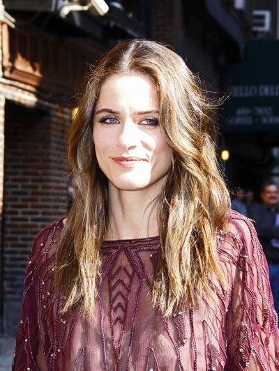 Amanda Peet arriving for David Letterman appearance on March 13, 2012