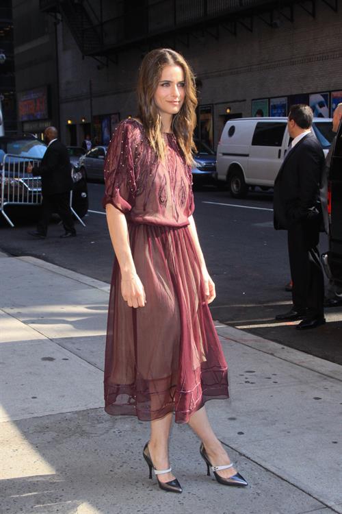 Amanda Peet arriving for David Letterman appearance on March 13, 2012