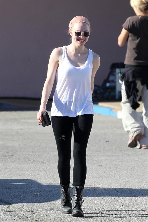 Amanda Seyfried on set of Lovelace in Los Angeles on January 5, 2012 