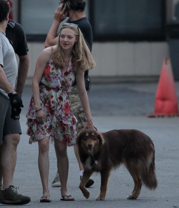 Amanda Seyfried on the set of The Wedding in Stamford on July 28, 2011