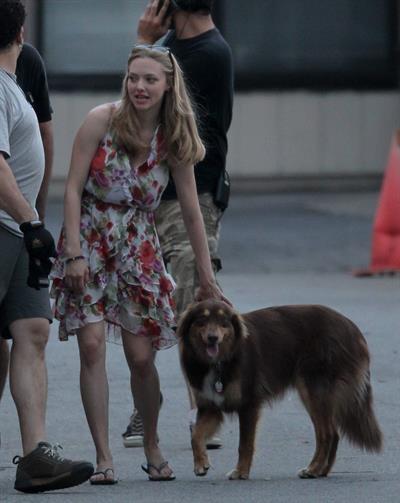 Amanda Seyfried on the set of The Wedding in Stamford on July 28, 2011