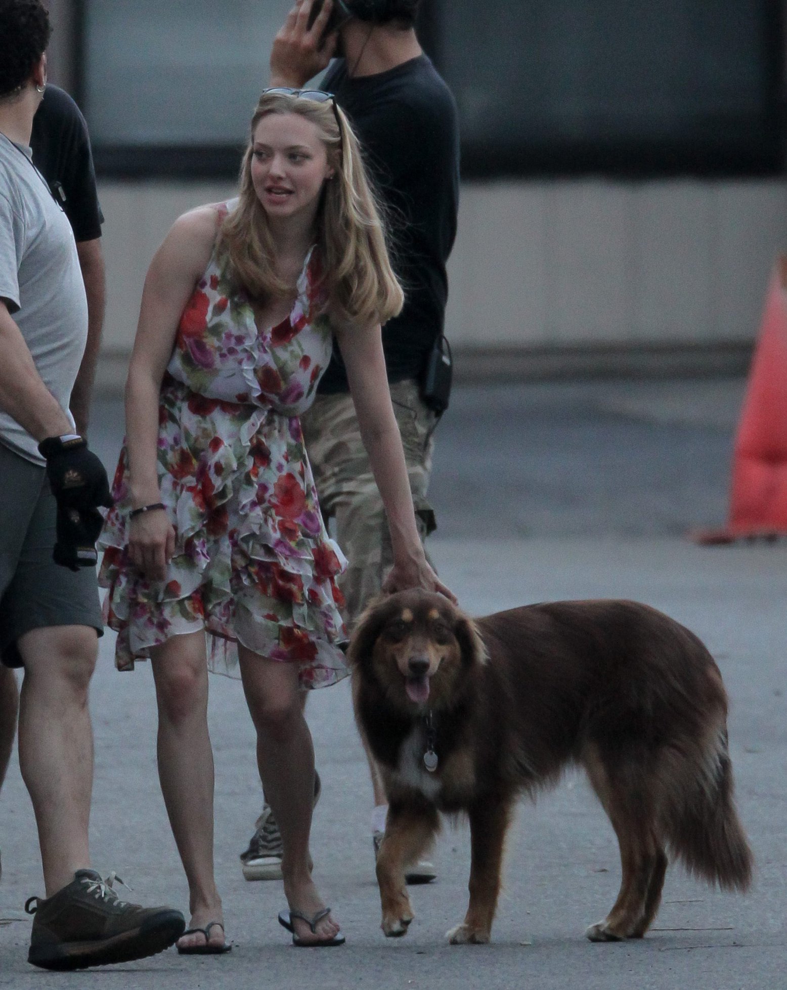 Amanda Seyfried on the set of The Wedding in Stamford on July 28, 2011