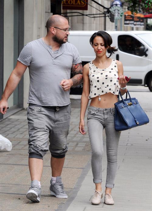 Amelle Berrabah walking in London on July 5, 2011