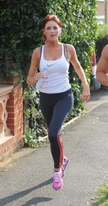 Amy Childs out jogging in Essex on August 1, 2011