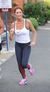 Amy Childs out jogging in Essex on August 1, 2011