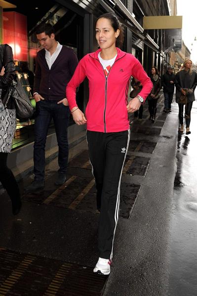 Ana Ivanovic shopping at Armani Boutique in Milan on December 2, 2012 