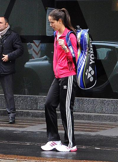 Ana Ivanovic shopping at Armani Boutique in Milan on December 2, 2012 