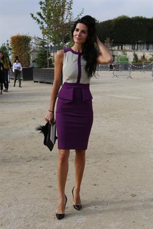 Angie Harmon Elie Saab fashion show at Paris Fashion Week  Sep. 30, 2013 
