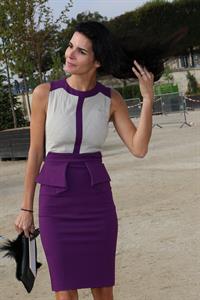 Angie Harmon Elie Saab fashion show at Paris Fashion Week  Sep. 30, 2013 