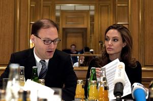 Angelina Jolie Press Workshop of the ICC in Berlin on February 13, 2012