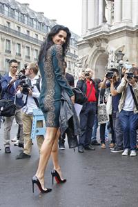 Angie Harmon Stella McCartney fashion show at Paris Fashion Week on September 30, 2013 