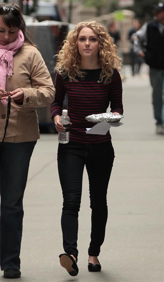 AnnaSophia Robb on the set of The Carrie Diaries in New York City on March 24, 2012