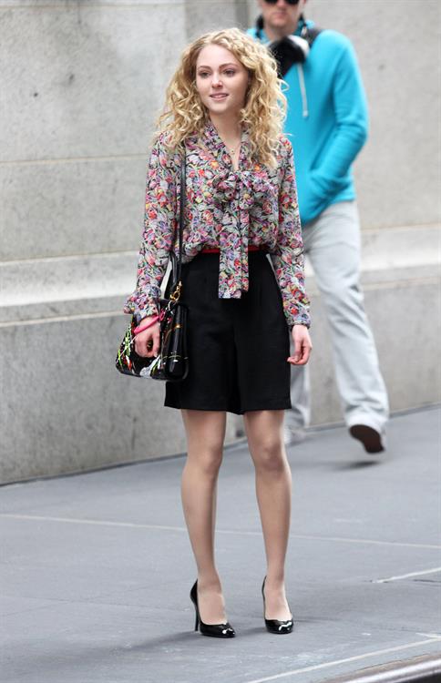 AnnaSophia Robb on the set of The Carrie Diaries in New York City on March 24, 2012