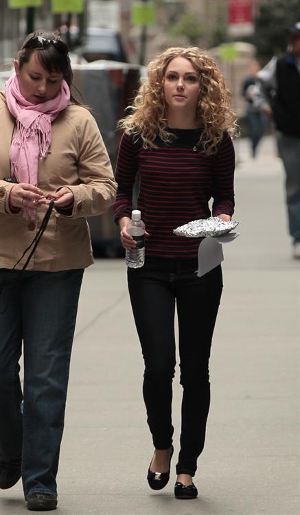 AnnaSophia Robb on the set of The Carrie Diaries in New York City on March 24, 2012