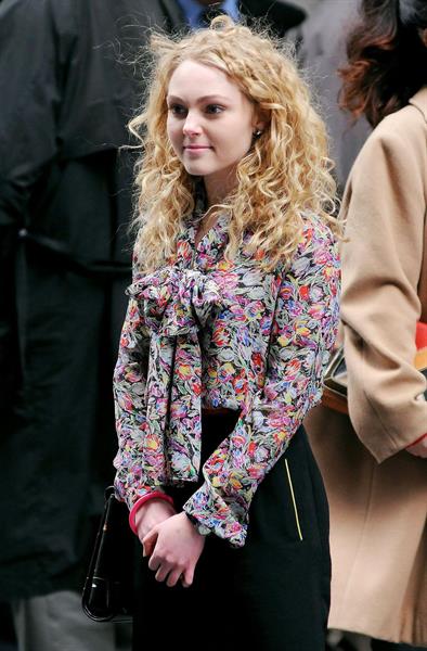 AnnaSophia Robb on the set of The Carrie Diaries in New York City on March 24, 2012