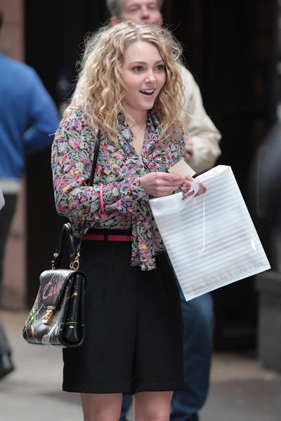 AnnaSophia Robb on the set of The Carrie Diaries in New York City on March 24, 2012