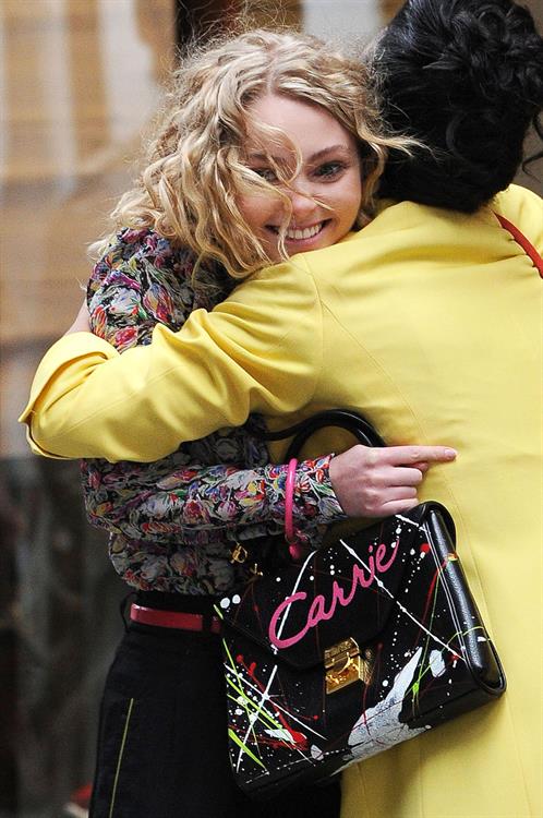 AnnaSophia Robb on the set of The Carrie Diaries in New York City on March 24, 2012