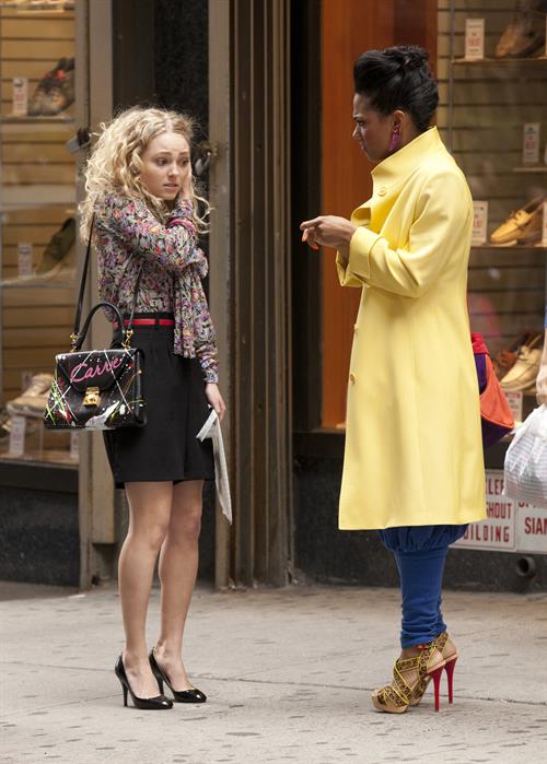 AnnaSophia Robb on the set of The Carrie Diaries in New York City on March 24, 2012
