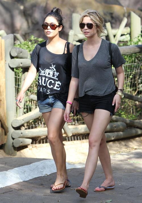 Ashley Benson and Vanessa Hudgens at Busch Gardens in Tampa Bay on March 3, 2012
