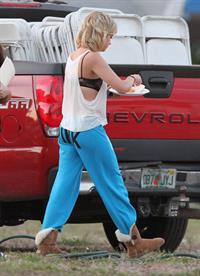 Ashley Benson and Vanessa Hudgens film Spring Breakers Florida on March 15, 2012