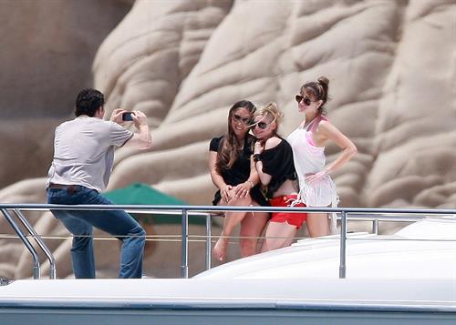 Avril Lavigne in a green bikini in Cabo, Mexico on July 27, 2012