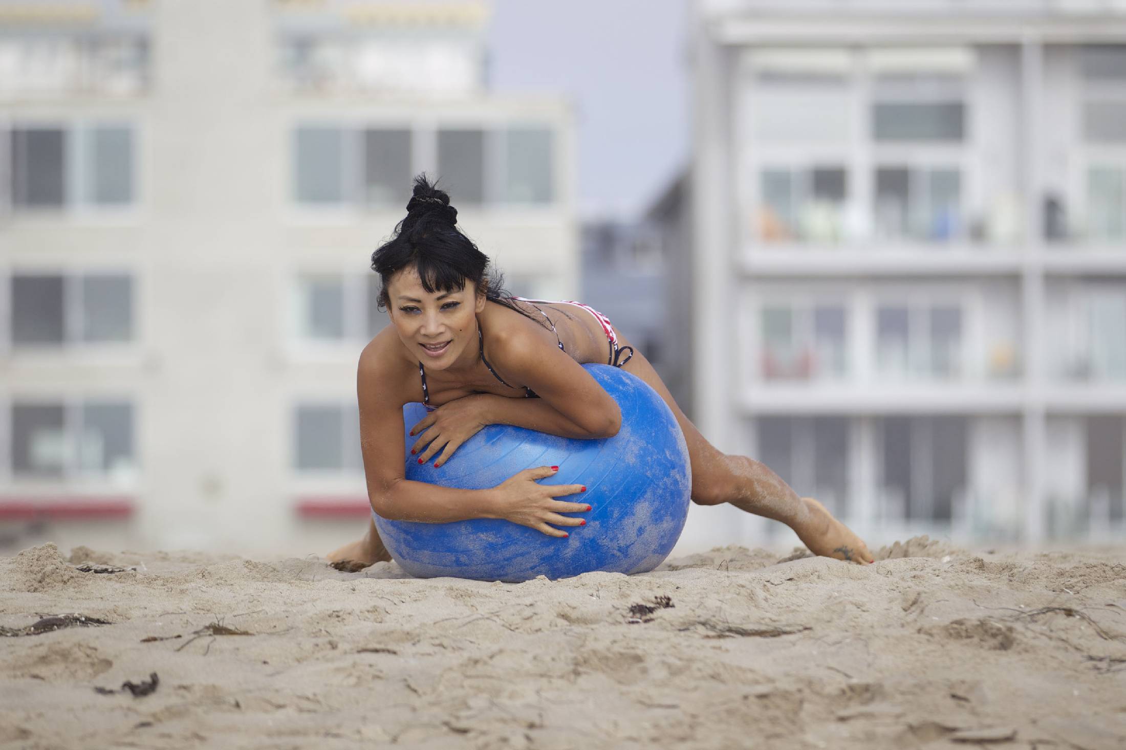 Bai Ling American-flag Bikini On Beach Los Angeles (10/04/12) 
