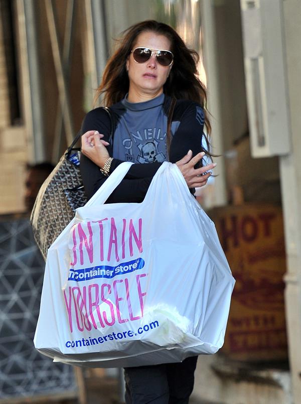 Brooke Shields shopping at The Container Store in NYC October 3, 2012 
