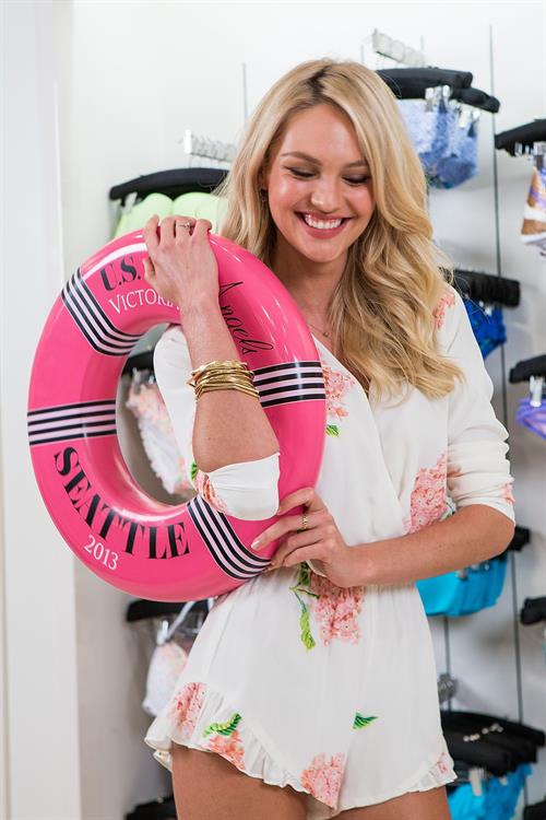 Candice Swanepoel Victoria's Secret U.S. Of Angels Swim Summer Tour Stops In Bellevue, Washington on July 10, 2013 