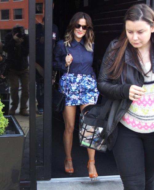 Caroline Flack leaving hotel Liverpool on July 20, 2012