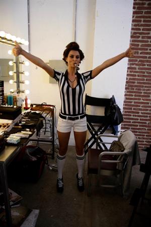 Catrinel Menghia - filming Fiat 500 Abarth ad  