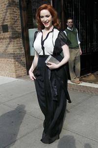 Christina Hendricks outside her hotel in New York City on March 22, 2012