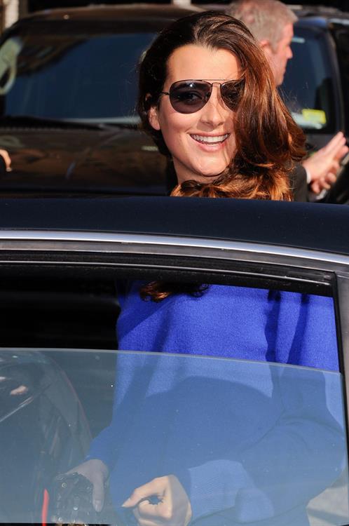 Cote De Pablo outside the Ed Sullivan Theater for Letterman on April 25, 2011 