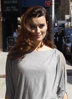 Cote De Pablo outside the Ed Sullivan Theater for Letterman on April 25, 2011 