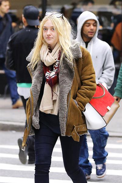 Dakota Fanning Jeans and Boots Out and About SoHo NYC (10/11/12) 