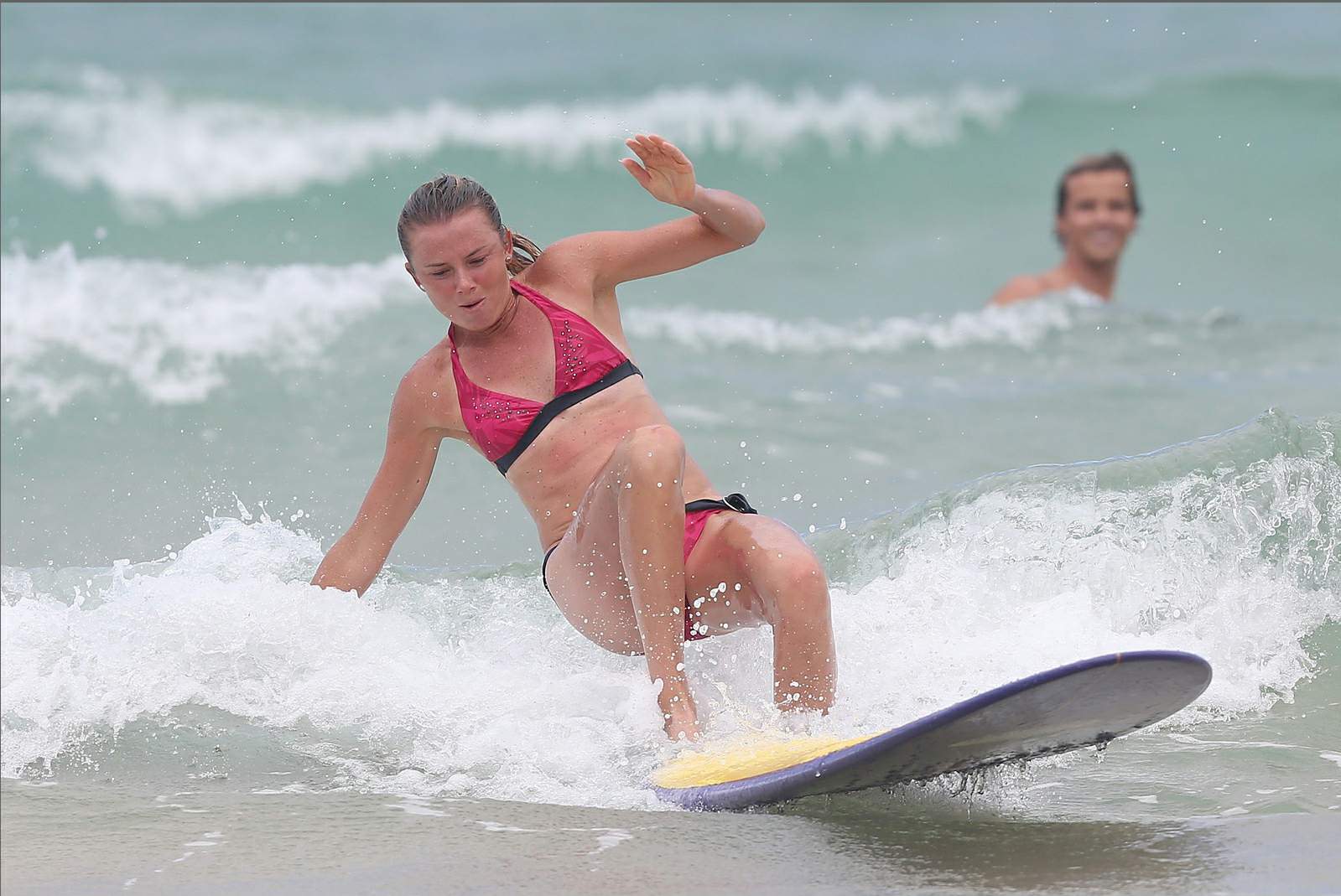 Daniela Hantuchova Bikini Pictures Daniela Hantuchova bikini beach surfing candids in Brisbane, Australia, December 26, 2012