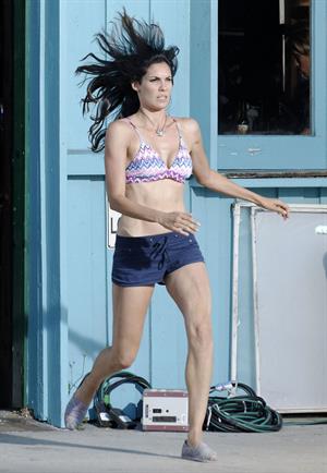Daniela Ruah - on the set of NCIS Los Angeles in Venice Beach Sept 18, 2012
