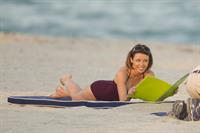 Dannii Minogue swimsuit photoshoot candids in Miami in January, 2011