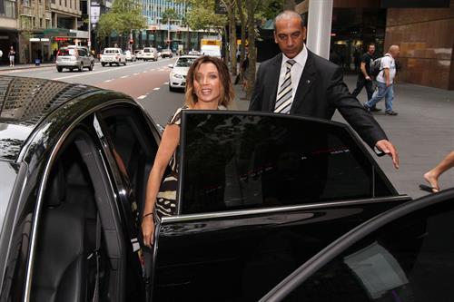 Dannii Minogue leaving Channel 7 Studios in Sydney on February 8th, 2011 