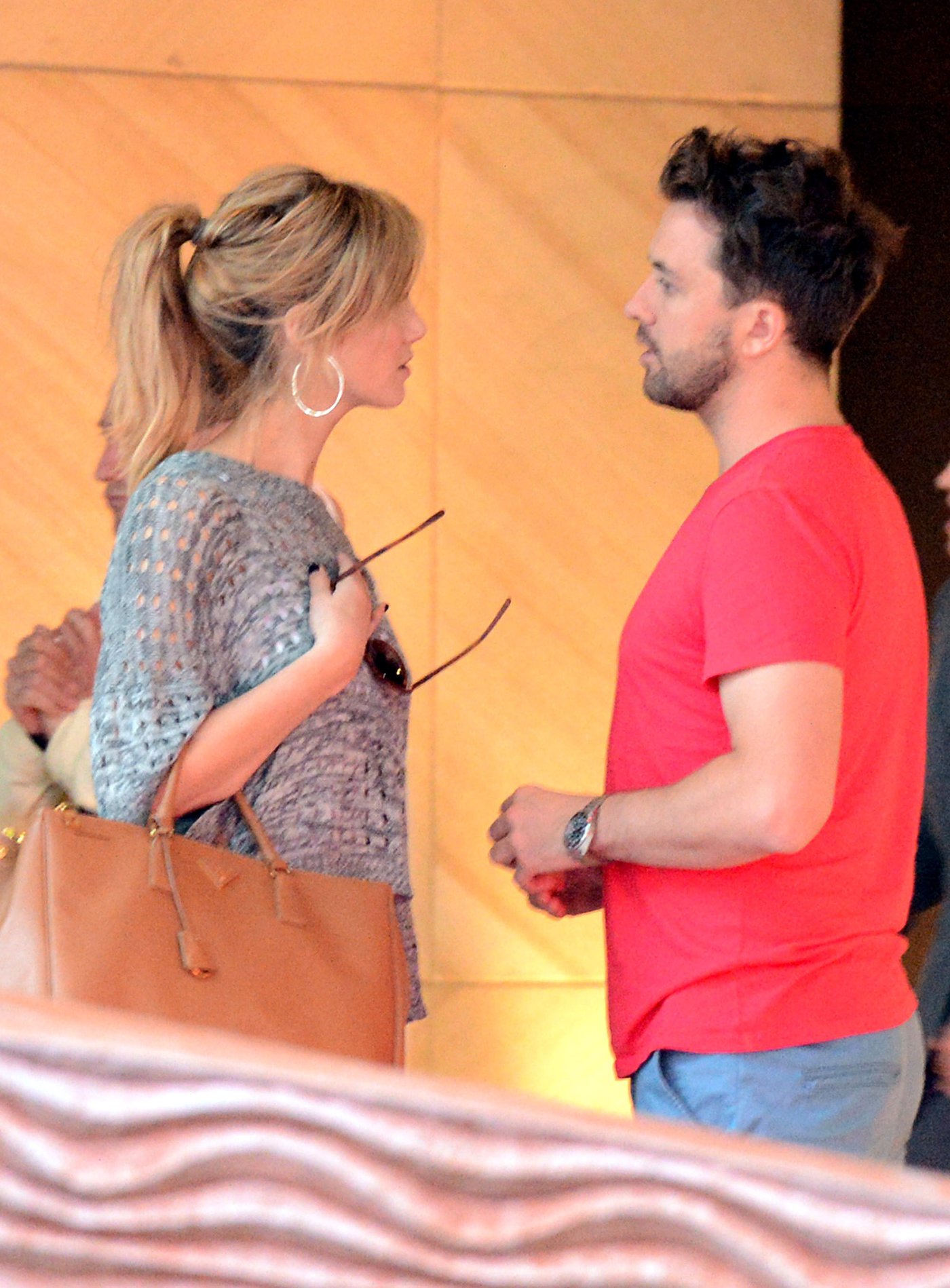 Delta Goodrem Spotted with boyfriend Darren McMullen and friends at Sydney's Park Hyatt Hotel, Sydney, Australia 