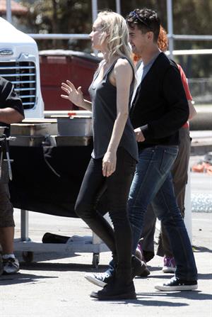 Diane Kruger On the set of her new Movie 'The Bridge' in Los Angeles on April 16, 2013 