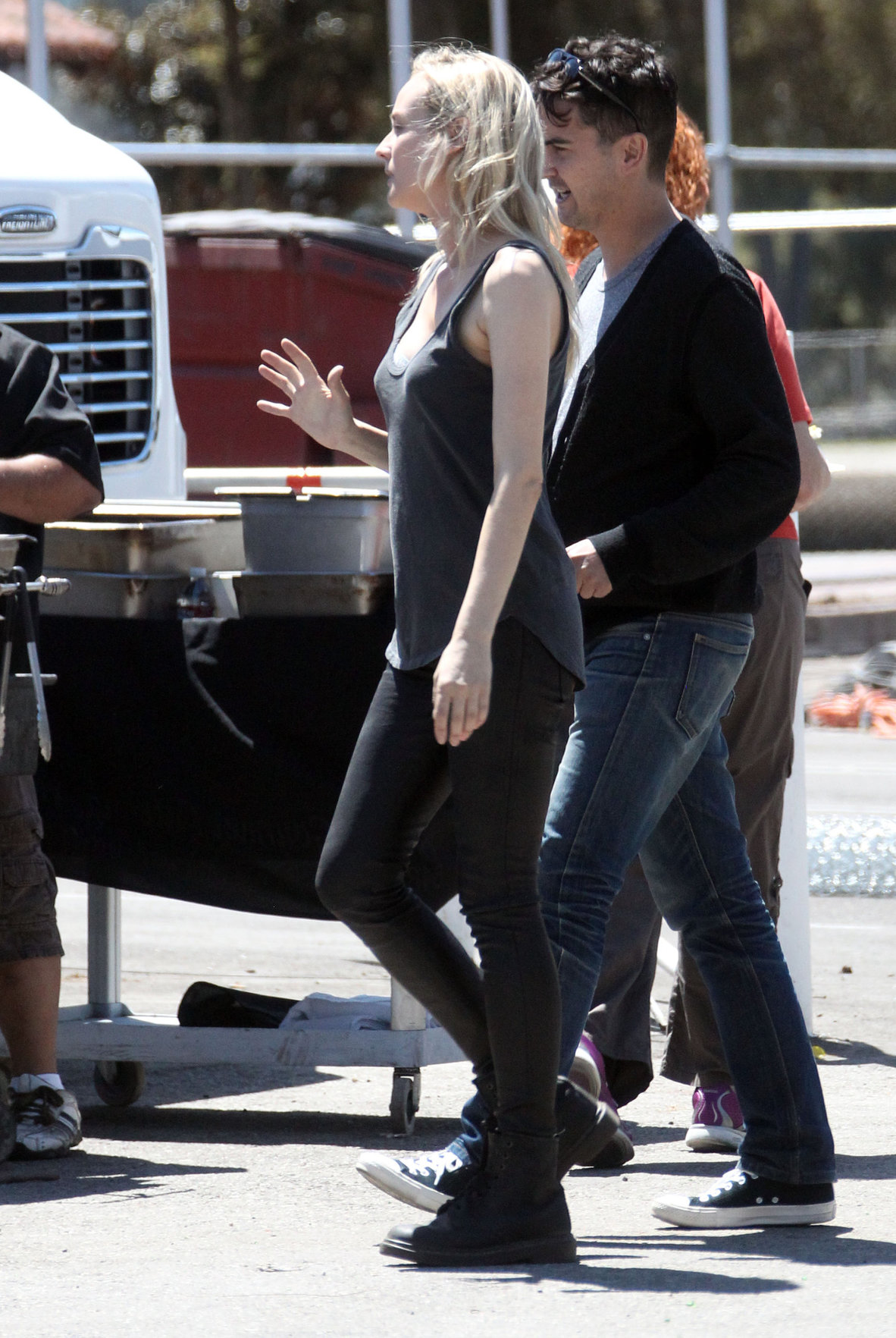 Diane Kruger On the set of her new Movie 'The Bridge' in Los Angeles on April 16, 2013 
