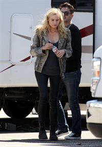 Diane Kruger On the set of her new Movie 'The Bridge' in Los Angeles on April 16, 2013 