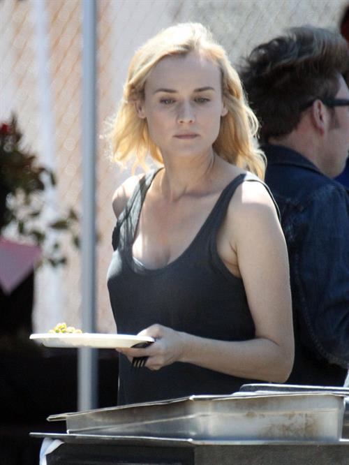 Diane Kruger On the set of her new Movie 'The Bridge' in Los Angeles on April 16, 2013 