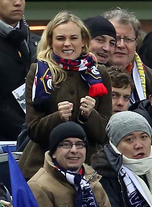 Diane Kruger France vs.Germany friendly soccer game in Paris, Frannce on February 6, 2013