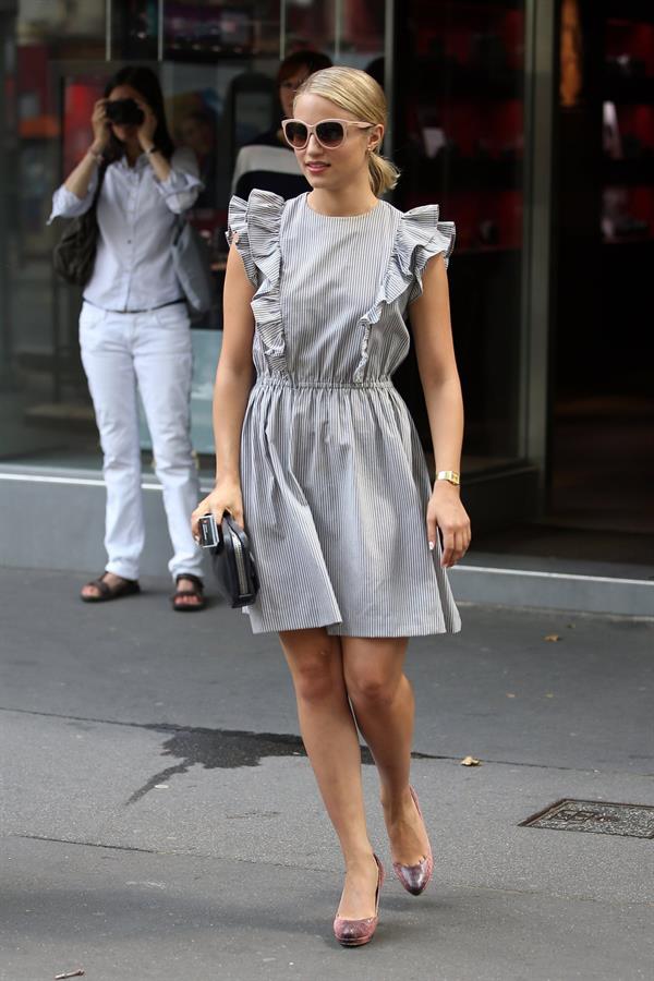 Dianna Agron - Spotted out shopping in Paris - August 4, 2012