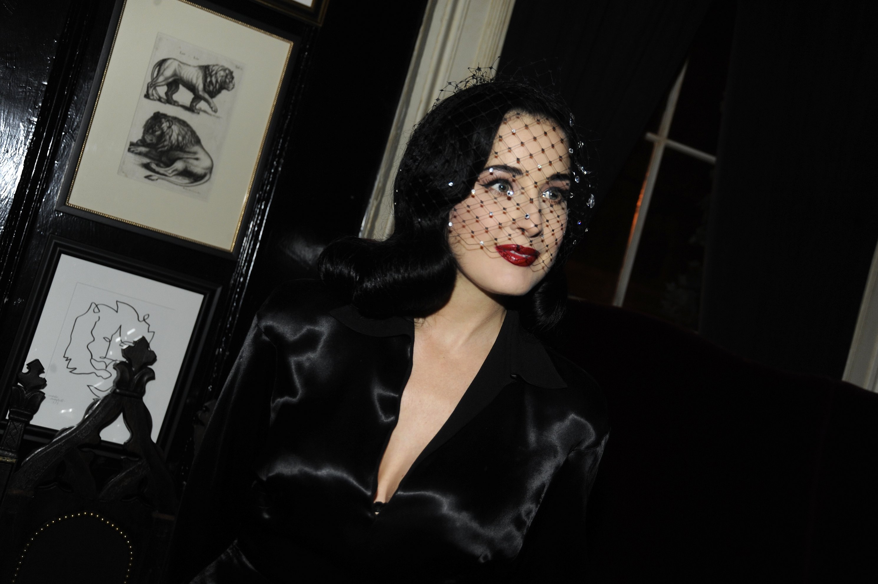 Dita Von Teese at Intimate Dinner Party March 12, 2013 