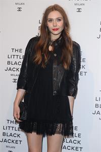 Elizabeth Olsen Chanel The Little Black Jacket - Karl Lagerfeld Photo Ehibition Dinner Party Milan, April 4, 2013 