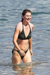 Ellen Pompeo - Wearing a sexy wet bikini on a beach in Maui (June 6, 2012)
