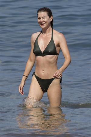 Ellen Pompeo - Wearing a sexy wet bikini on a beach in Maui (June 6, 2012)