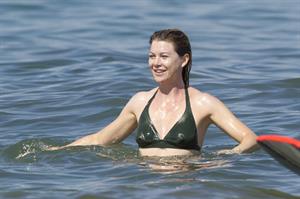 Ellen Pompeo - Wearing a sexy wet bikini on a beach in Maui (June 6, 2012)